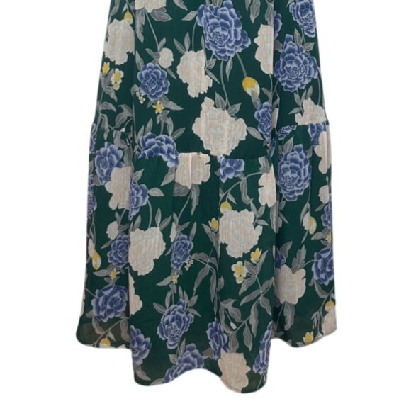 Merona Sleeveless Floral Maxi Dress Womens Small Blue Green - Picture 5 of 9